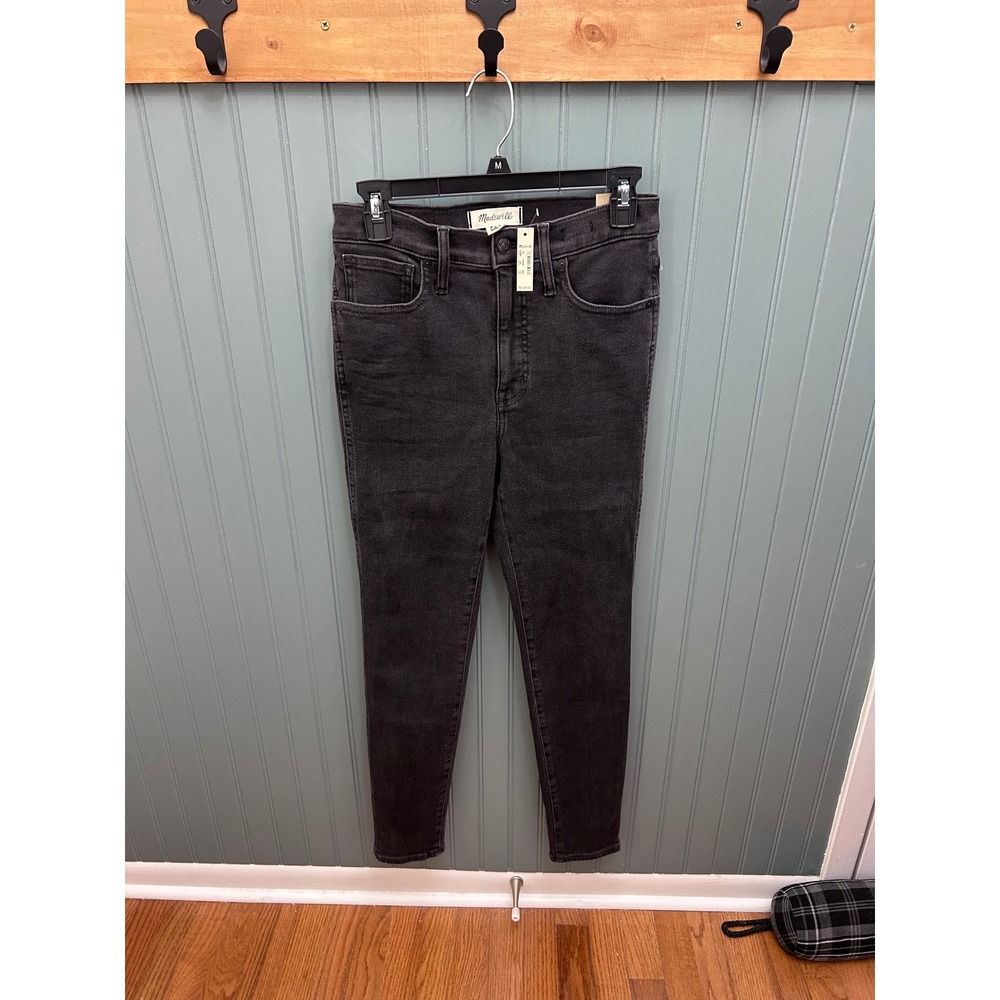 Madewell 10 High-Rise Skinny Jeans Lunar Wash Black Magic Pockets MA977 Size 28